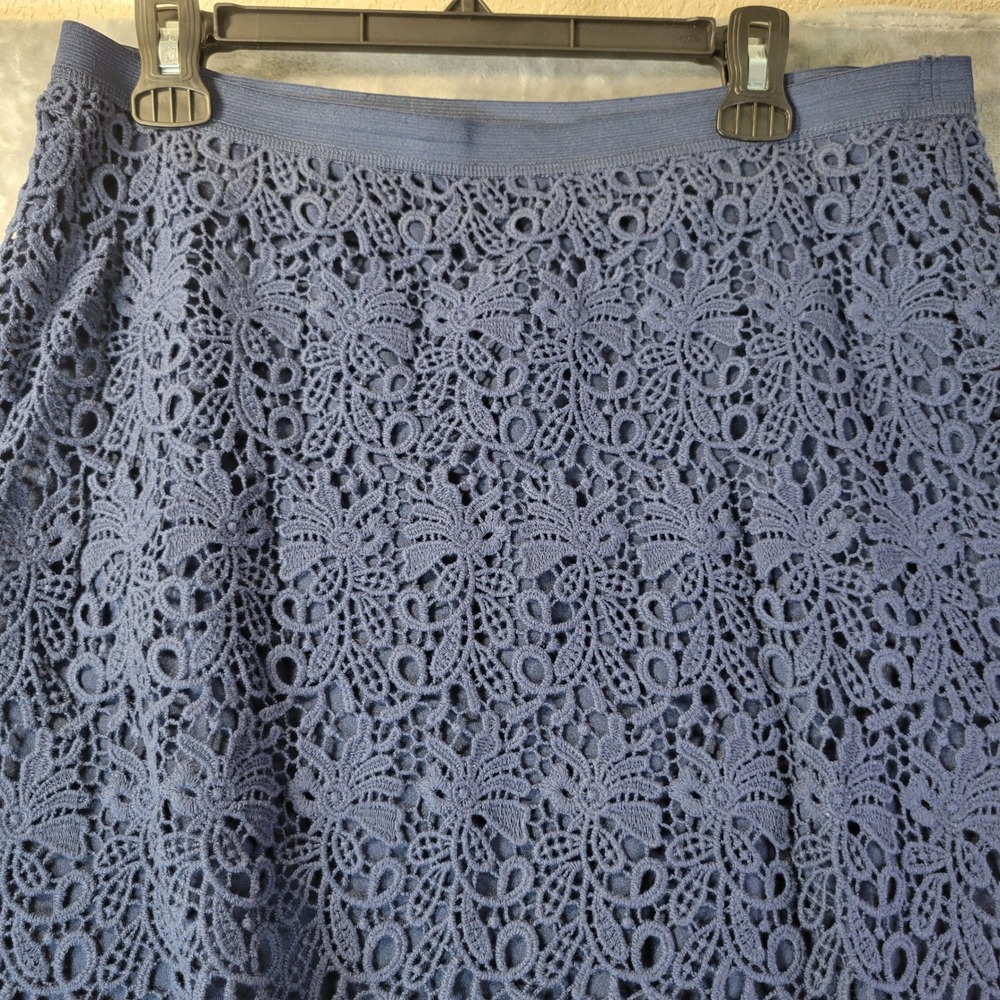 Cato Women L Blue Crochet Lace Skirt Feminine Classic Versatile Cottagecore - Picture 6 of 10